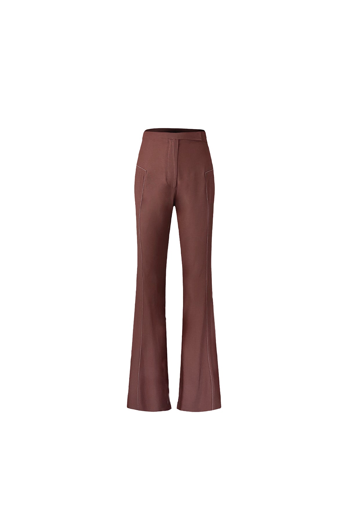 Contrast Stitch Flared Pants